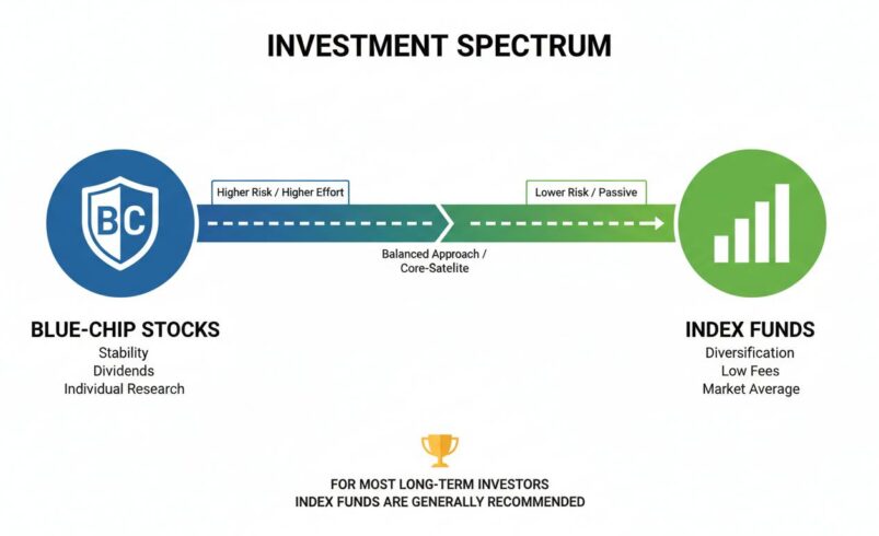 Blue-Chip Stocks vs Index Funds: Better Long-Term Choice?